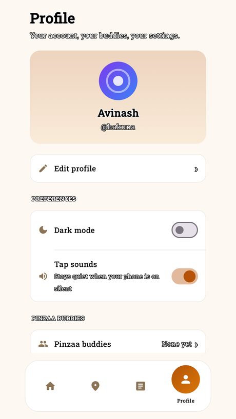 Profile and saved places